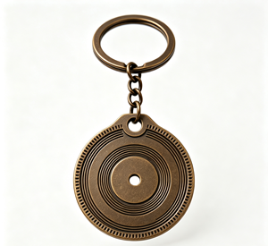 Llavero Redondo de Metal Bronce Vintage Estilo Moneda con Colgante Grabado para Bolso - Product Image 3