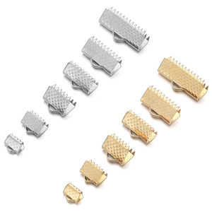 Stainless Steel Rope Buckles Gold Silver Plated DIY Jewelry Accessories Cord Straps Lock Edge <b>Clips</b> For Handmade Jewelry - Product Image 4