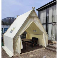 Tente Pavillon Triangulaire en Bois Tendance de Fabrication Directe, Imperméable Oxford 3000mm, Toutes Saisons, pour Camping, Restaurant, Hôtel, Ferme, Glamping
