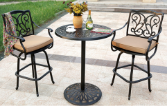 <span class=keywords><strong>Table</strong></span> de bar <span class=keywords><strong>ronde</strong></span> <span class=keywords><strong>en</strong></span> aluminium moulé de haute qualité pour l'extérieur, <span class=keywords><strong>table</strong></span> de bar de patio <span class=keywords><strong>en</strong></span> fer, 2 chaises de bar de <span class=keywords><strong>bistrot</strong></span> résistantes aux intempéries - Product Image 6