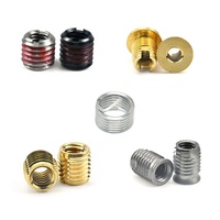 Inserts filetés autoforeurs fendus en laiton à bride et en acier inoxydable SS304