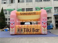 Stand de bar gonflable Tiki pour fête sur la plage, en tissu Oxford résistant au soleil et au vent, idéal pour la décoration d'événements tropicaux