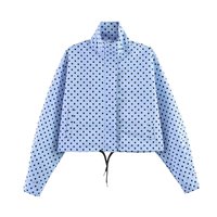 ZEVITY Manteaux Courts Imprimés à Pois pour Femmes, Vestes à Manches Longues Style Urbain pour Femmes 2026, Élégantes pour le Bureau et Tenues Décontractées