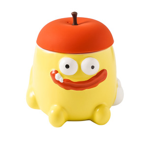 <b>Ceramic</b> Mug Apple Shape Funny <b>Cup</b> With Handle Yellow Green Color For Gifts And Daily Use - Product Image 4