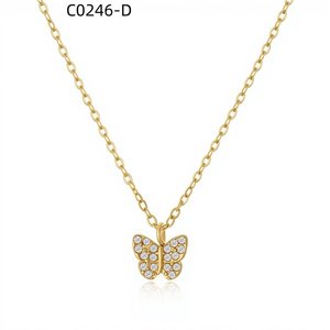 Collar con Colgante de Mariposa Amy Amy, Chapado en Rodio, con Circonita Cúbica, Joyería de Moda para Mujer, Regalo, Uso Diario - Product Image 2