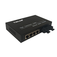 Konverter Media serat optik untuk kamera IP, saklar jaringan jarak jauh 20km 2 * SC + 4 * RJ45 Mode tunggal