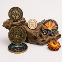 Pièces de monnaie miroir 3D personnalisées en métal plaqué or avec logo et boîte en plastique