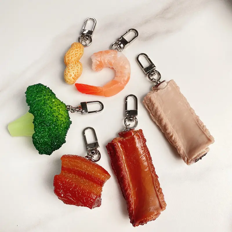 GT Vegetable Keychains Dongpo pendant food schoolbag bag key hanging ornaments Food Key Holder
