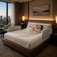 Barrière de lit pliable portable OEM en tissu Oxford écologique, cadre métallique réglable en hauteur, certifiée CE, pour la sécurité à la maison et en voyage