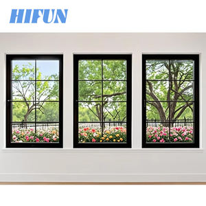 <span class=keywords><strong>Hifun</strong></span> กันสาดหน้าต่างบานเลื่อนกระจกสองชั้นสีดำกันเสียงสำหรับโรงแรมทันสมัยงานตามสั่งหน้าต่างอลูมิเนียม - Product Image 1