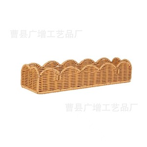 Rectangular Handmade <b>Rattan</b> Tabletop <b>Storage</b> <b>Basket</b> Eco-Friendly For Living Room Bedroom Hotel Restaurant Supplies - Product Image 5