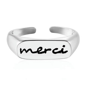 S925 Sterling Silver Letter <b>Ring</b> <b>Open</b> Design For Women Everyday Wear - Product Image 5