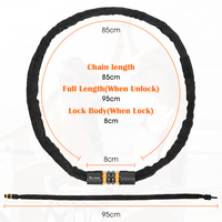 WEST BIKING Cadenas de vélo antivol en acier de 4 mm avec code numérique, cadenas de chaîne de vélo et de moto sans clé en alliage de zinc