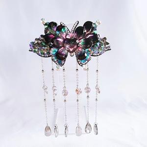 HXN-029 nuovo antico Super immortale cristallo nappa fiocco nodo Clip a molla moda tornante accessori copricapo - Product Image 3