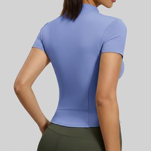 Camiseta Deportiva de Manga Corta para Mujer, con Cuello y Cremallera, Estampada, de Alta Elasticidad, Ligera, Transpirable y de Secado Rápido, para Competencia de Equitación - Product Image 2