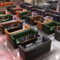 Canapé en U et table à manger combinés, meubles sur mesure, luxe léger, pour discothèque, bar, restaurant