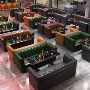 कस्टम बनाया गया लाइट लक्जरी नाइट क्लब बार पब रेस्तरां यू आकार सोफा और डाइनिंग टेबल संयोजन फर्नीचर - Product Image 5