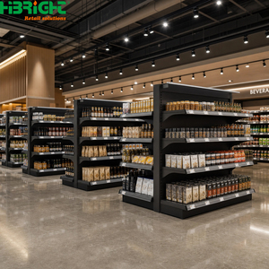 Estanterías Góndola de Doble Cara Reforzadas, Exhibidores Metálicos Negros con Estantes Perforados para Supermercados y Tiendas Minoristas - Product Image 6
