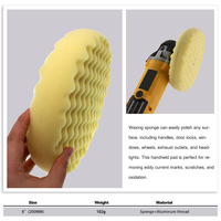 Tampons de polissage jaunes double face de 8 pouces, éponge de polissage ondulée de 5/8'' ou M14, tampon en mousse gaufrée pour le polissage et l'application de cire automobile