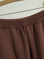 Ensemble cardigan tricoté contrastant à rayures - Haut à col en V, manteau et pantalon taille haute à jambes larges pour femme - Ensemble deux pièces automne