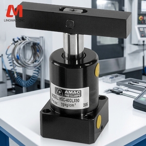 Véritable vérin hydraulique oscillant <span class=keywords><strong>AMAC</strong></span> HSCMF50SR*90-E à montage sur bride en acier, à serrage étendu, pour équipement industriel Mazak - Product Image 4