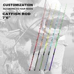 2025 dernière <span class=keywords><strong>carpe</strong></span> de poisson-chat 2 sections 7'6 <span class=keywords><strong>pieds</strong></span> 2.28 mètres 3K fibre de carbone ML puissance <span class=keywords><strong>canne</strong></span> <span class=keywords><strong>à</strong></span> pêche coulée ou type de filature OEM/ODM - Product Image 2