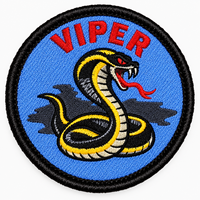Patch Bordir Ular Cobra Kustom, Lencana Bulat Viper untuk Jaket Motor, Tas Ransel, Topi, dan Pakaian Jalanan AWELLS