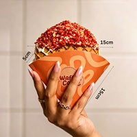 Boîte d'emballage jetable personnalisée multi-tailles pour gaufres, en matériaux recyclés, avec revêtement UV, de qualité alimentaire, pour snacks belges