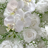 Versprechen Sie weiße Rose und Baby Atem Blumen wand für Hochzeit künstliche Blume Wand Hintergrund Hochzeit Blume Wand dekoration