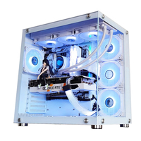Computer Casingt Desktop Power Supply Pc Gaming Computer Tower Computer Hardware and Software White case Gaming Cabinet 10 Fans