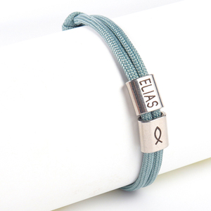 Pulsera <span class=keywords><strong>de</strong></span> Cordón Trenzado <span class=keywords><strong>de</strong></span> Acero Inoxidable 316L, Grabado Personalizado con Nombre, Diseño <span class=keywords><strong>de</strong></span> Pez Religioso, Macramé Ajustable, Joyería <span class=keywords><strong>para</strong></span> <span class=keywords><strong>Hombre</strong></span> y Mujer, Venta al Por Mayor OEM - Product Image 6