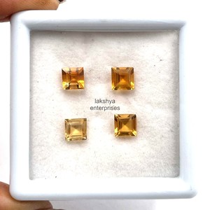 6mm Citrine Naturelle Coupe Carrée Pierres Précieuses À Facettes Pierre De Citrine De Haute Qualité Perles Calibrées pour La Fabrication De Bijoux De Grossiste - Product Image 2
