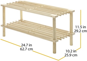 Organizador de Zapatos Apilable de 2 Niveles, de Madera, de Alta Calidad, Personalizado al por Mayor - Product Image 2