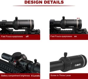 Cuinfi Abyss 1-8x24IR SFP 장거리 방수 충격 방지 사슴 사냥 액세서리 멀티 코팅 렌즈 전술 LPVO 스코프 - Product Image 5