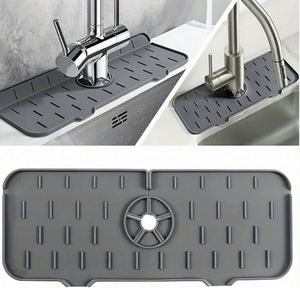 <b>Kitchen</b> <b>Mats</b> Silicon <b>Mat</b> for <b>Kitchen</b> - New Arrival Silicone Rubber <b>Mat</b>, Faucet Anti-Splash Drip Catcher Drain Pad - Product Image 3