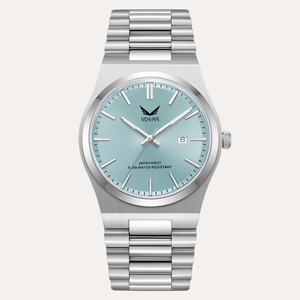 Top Fashion Bleu Clair Sunray Cadran Lumineux Mains Calendrier Montre De Luxe <span class=keywords><strong>Et</strong></span> De Marque Homme Original Argent Japon Quartz Montre - Product Image 1