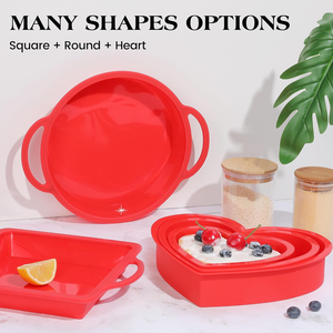 New Arrival 8 Inch Non-Stick <b>Silicone</b> Heart Cake Pan Set 100% Food Grade Bakeware <b>Mould</b> for <b>Baking</b> Heart Tools - Product Image 5