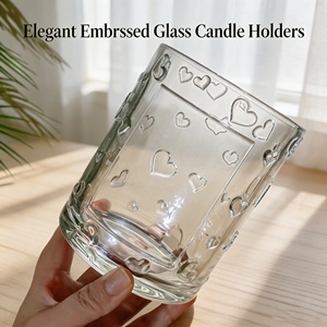 Pot à bougie <span class=keywords><strong>en</strong></span> <span class=keywords><strong>verre</strong></span> à paroi épaisse et texture gaufrée, conteneur vide <span class=keywords><strong>en</strong></span> gros pour la fabrication de bougies, cire de soja, décoration de mariage et de maison - Product Image 4