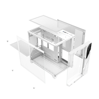 Ruix Aerospace Mini Customization RGB LOGO Display Full View Mid Tower Lovingcool Black Computer Cases Gaming Towers PC Cabinet