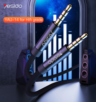 Câble audio tressé en nylon Yesido YAU14&15&16 de 1, 2 ou 3 mètres avec connecteurs jack 3,5 mm pour haut-parleur et prise auxiliaire 3,5 mm