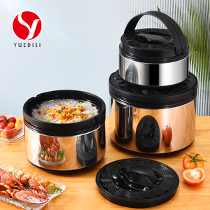 <span class=keywords><strong>Set</strong></span> di <span class=keywords><strong>3</strong></span> Pezzi in Acciaio Inox 201 a Doppia Parete per Mantenere il Calore, <span class=keywords><strong>Set</strong></span> di Casseruole Termiche - Product Image 2