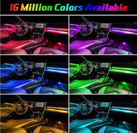 Kits d'éclairage d'ambiance intérieur 4 en 1 5 en 1 6 en 1 Bande LED à fibre optique RVB pour voiture Télécommande USB APP Installation facile