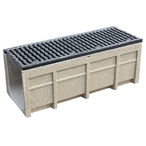 Haute résistance en forme de U polymère béton gouttière Drain eau de pluie canal de drainage linéaire béton polymère avec couvercles en <span class=keywords><strong>fonte</strong></span> - Product Image 2