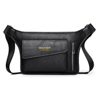 WEIXIER marque décontracté fonctionnel argent téléphone ceinture sac poitrine poche taille sacs unisexe Pack Sling cuir hanche sac