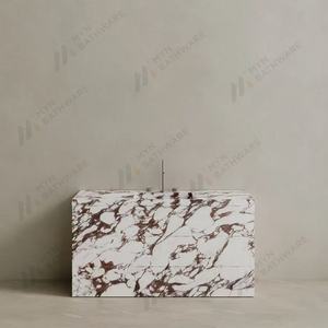 2025 meiyani โต๊ะเครื่องแป้งหินหินอ่อนแบบเย็บติดพื้นในห้องน้ำดีไซน์ใหม่โต๊ะเครื่องแป้งยืนฟรีพร้อมลิ้นชักหินที่เผาแล้ว - Product Image 1