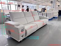 Canapé en cuir véritable multifonctionnel électrique, style éponge, luxe léger, moderne, minimaliste, nordique, en cuir de première qualité pour petits espaces de vie