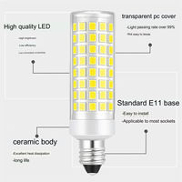 Ampoule LED SMD à haut lumen, corps en céramique, AC 120V/230V, culot E11/E12/E14/E17, usage résidentiel, certifiée RoHS, fabricant chinois