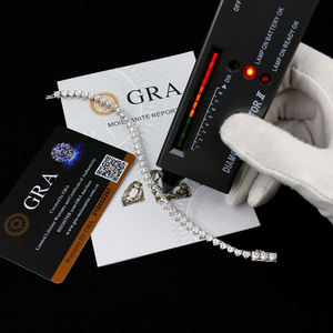 Xingyue - Joyería de Alta Calidad para Mujer al por Mayor, Plata S925, Moissanita con Corte de Corazón de 4 mm, Chapado en Rodio, Certificado por Terceros, Pulsera - Product Image 2