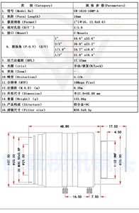 Ống Kính CCTV Gắn <span class=keywords><strong>Iris</strong></span> C Thủ Công Cố Định Camera 10MP 16Mm Cho Ống Kính Camera CCTV - Product Image 5