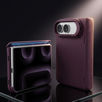 Étui pliable magnétique antichoc pour iPhone 18 Fold, en tissu technique PC, cuir, métal, avec béquille et protection de l'objectif